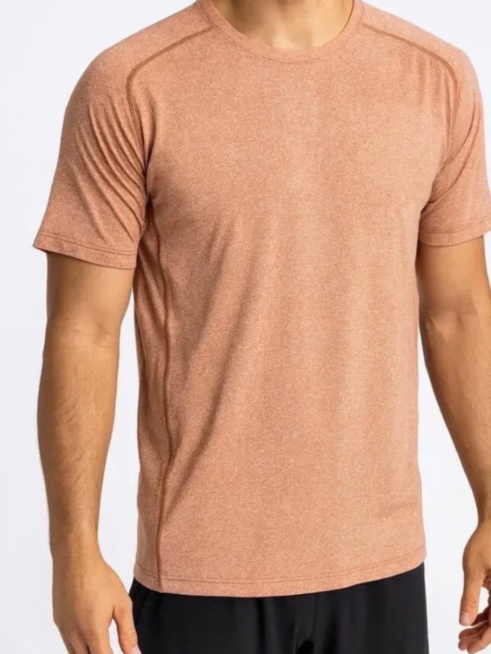Rhone Invictus Training Tee Shirt Performance Wear Heather Orange Size M